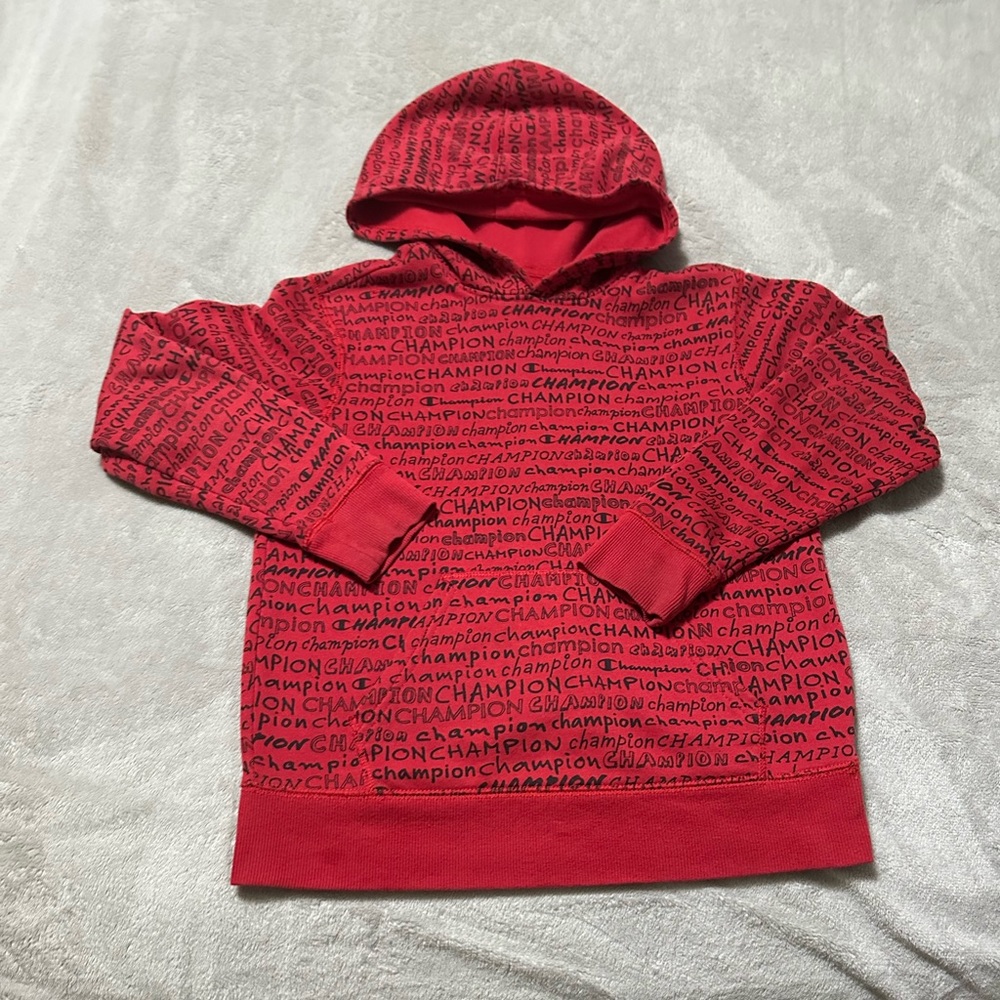Champion Red Hoodie with Logo Print